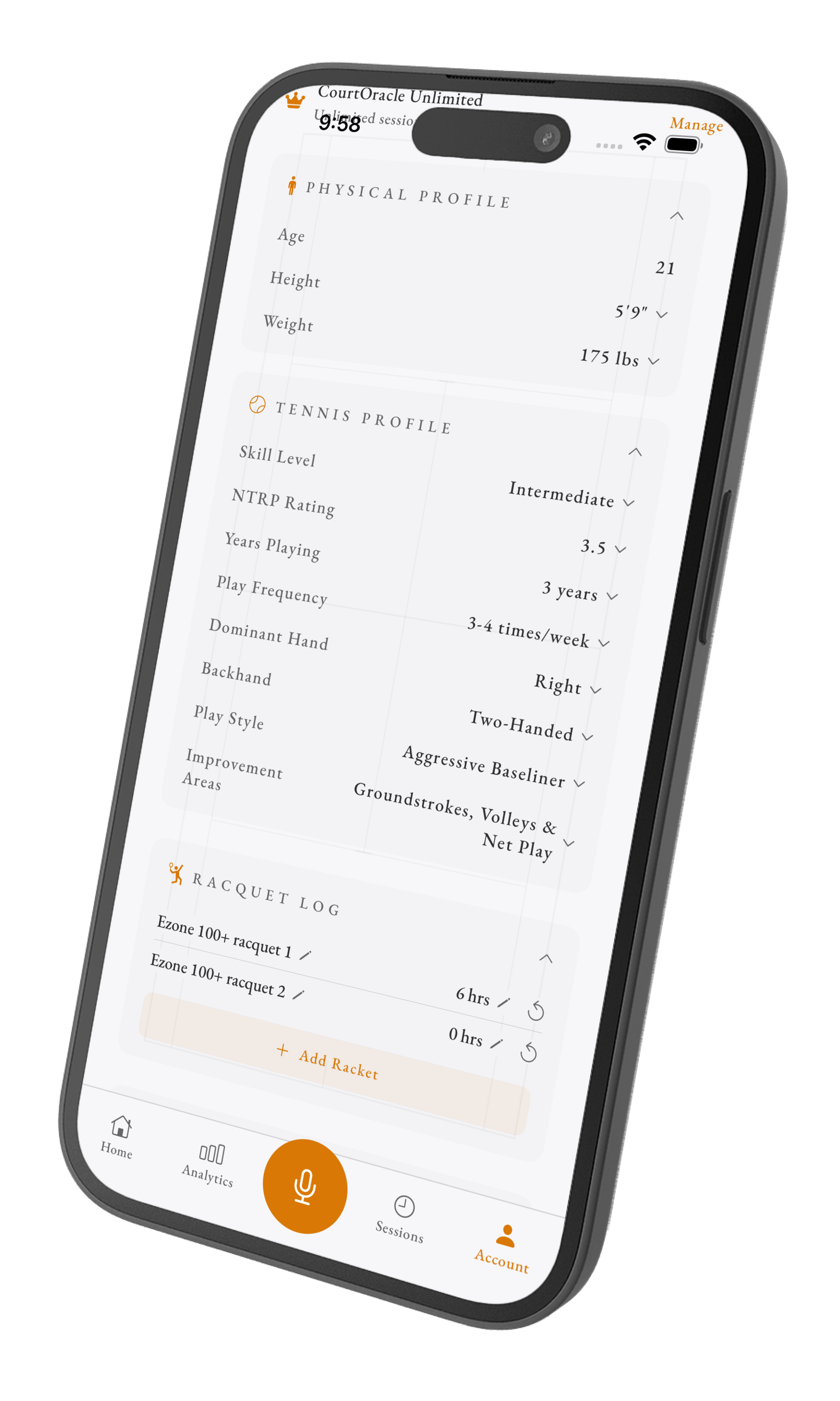 CourtOracle Restring Tracking