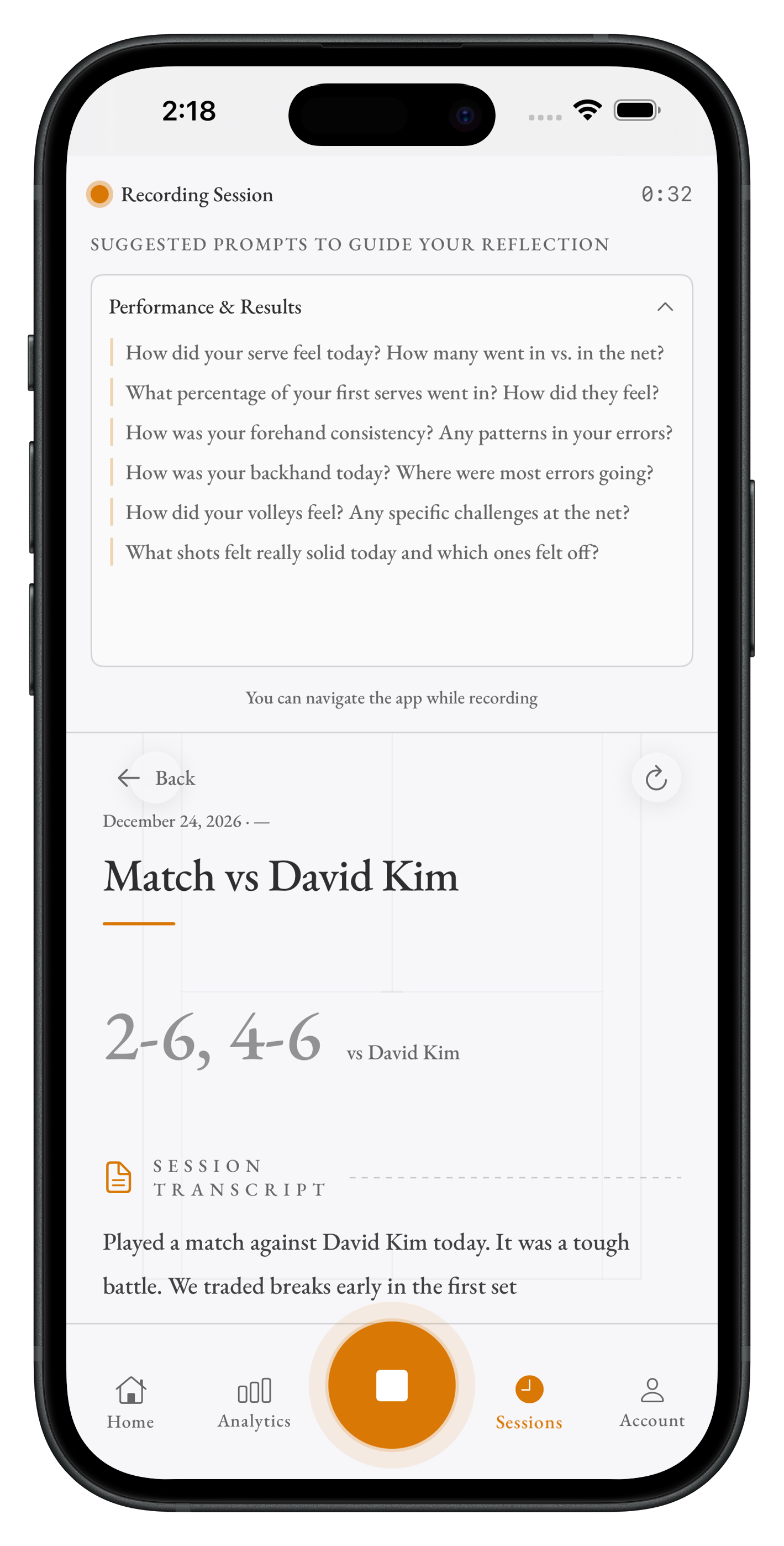 CourtOracle Voice-First Journaling